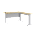 BBF Sector 60" x 72" Rectangular L-Desk, 30"H x 59 1/2"W x 71 1/2"D, Natural Maple, Standard Delivery Service