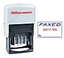 Office Depot® Brand Date Faxed Dater Stamp Self-Inking with Extra Pad Date Faxed Dater Stamp, 1" x 1-3/4" Impression, Red and Blue Ink