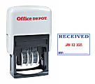 Office Depot® Brand Received Date Stamp Dater, Self-Inking With Extra Pad, 1" x 1-3/4" Impression, Red And Black Ink