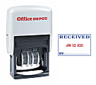 Office Depot® Brand Received Date Stamp Dater, Self-Inking With Extra Pad, 1" x 1-3/4" Impression, Red And Black Ink 1 thumbnail image