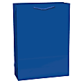 Amscan Glossy Paper Gift Bags, XL, Bright Royal Blue, Pack Of 4 Bags