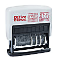 Office Depot® Brand Self-Inking 12-in-1 Micro Message Stamp Dater, 1-1/16” x 5/32 Impression, Black Ink