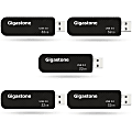 Dane-Elec Gigastone USB 3.0 Flash Drives, 32GB, Black, Set Of 5 Flash Drives