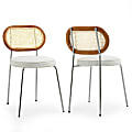 Glamour Home Azem Boucle Dining Accent Chair, White, Set Of 2 Chairs 1 thumbnail image