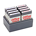 Office Depot® Brand Mini Message Stamp Kit, 1" x 1/4" Impression, Blue/Red Ink