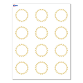 Avery® Print-To-The-Edge Cards With Sure Feed®, S00-D1E-PRMWC10, 2" Round, Matte White, Preprinted Gold Border with Gold Dots Design, Pack Of 120 1 thumbnail image