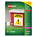 Avery® Permanent Durable ID Labels With TrueBlock®, 6575, 8 1/2" x 11", White, Pack Of 50