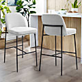 Glamour Home Belisma Fabric Bar Stools With Backs, Gray/Black, Set Of 2 Stools 1 thumbnail image