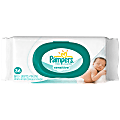 Pampers® Sensitive Baby Wipes, Unscented, 6 14/5" x 7", White, 36 Wipes Per Pack
