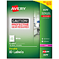 Avery® Permanent Durable ID Labels With TrueBlock®, 6579, Rectangle, 5" x 8-1/8", White, Pack Of 100