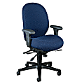 HON® 7600 High-Back Fabric Chair, 46"H x 27 1/8"W x 41 1/2"D, Black Frame, Blue Fabric