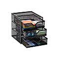 Mind Reader Network Collection 3-Drawer Accessory Storage Desktop Organizer, 6-1/2"H x 6-1/2"W x 6-1/4"L, Black