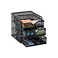 Mind Reader 3-Drawer Accessory Storage Desktop Organizer, 6-1/2"H x 6-1/2"W x 6-1/4"L, Black 1 thumbnail image