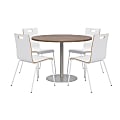 KFI Studios Proof Dining Table Set With Jive Dining Chairs, White/Brown 1 thumbnail image