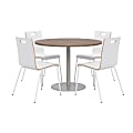 KFI Studios Proof Dining Table Set With Jive Dining Chairs, White/Brown