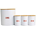 MegaChef 4-Piece Iron Canister Set, White 1 thumbnail image