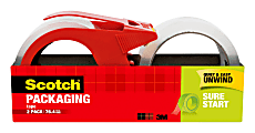 Scotch® Sure Start Shipping Tape With Dispenser, 1-7/8" x 38.2 Yd., Clear, Pack Of 2 Tapes 1 thumbnail image
