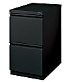WorkPro® 23"D Vertical 2-Drawer Mobile Pedestal File Cabinet, Metal, Black
