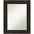 Amanti Art Non-Beveled Rectangle Framed Bathroom Wall Mirror, 30-1/4” x 24-1/4”, Stately Bronze
