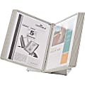 Durable Desk Reference System With 10 Display Sleeves, 8 1/2" x 11", Gray 1 thumbnail image