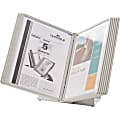 Durable Desk Reference System With 10 Display Sleeves, 8 1/2" x 11", Gray