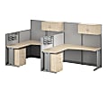 Bush Business Furniture Office in an Hour 2 Person L Shaped Cubicle Desks with Storage, Drawers, and Organizers, Natural Elm, Standard Delivery 1 thumbnail image