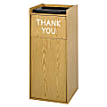 Safco® Wood Tray Top Receptacle, 36 Gallons, Oak 1 thumbnail image