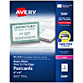 Avery® Printable Postcards With Sure Feed® Technology, 4" x 6", White, 80 Blank Postcards 1 thumbnail image