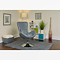 Flash Furniture Egg Side Reception Chair With Bowed Seat, Gray/Chrome