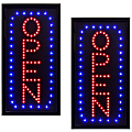 Alpine LED Rectangular Signs, 10” x 19” x 1”, Open, 12W, Pack Of 2 Signs