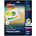 Avery® Print-to-the-Edge Shipping Labels With Sure Feed® Technology, 6876, Rectangle, 4-3/4" x 7-3/4", White, Pack Of 50 1 thumbnail image