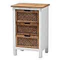Baxton Studio Vincent 3-Drawer Storage Cabinet, White/Oak 1 thumbnail image