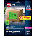 Avery® Color Permanent Laser Full-Sheet Labels, 5975, 8 1/2" x 11", Assorted Colors, Pack Of 15