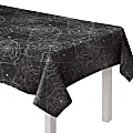 Amscan Spiderweb Night Flannel-Backed Tablecloths, 54" x 90", Black/White, Pack Of 2 Tablecloths