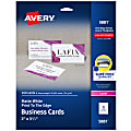 Avery® Printable Business Cards With Sure Feed® Technology, 2" x 3.5", White, 160 Blank Cards For Laser Printers 1 thumbnail image