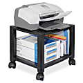 Kantek 2-Shelf Mobile Printer/Fax Stand, 11 7/8"-14 1/8"H x 17"W x 13 1/4"D, Black