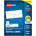 Avery® Easy Peel® Address Labels With Sure Feed® Technology, 8461, Rectangle, 1" x 4", White, Box Of 2,000