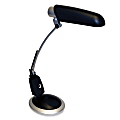 Ledu Full-Spectrum Desk Lamp, 14" Reach, Black/Silver