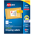 Avery® TrueBlock® Permanent Inkjet Shipping Labels, 8464, 3 1/3" x 4", White, Pack Of 600