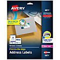 Avery® Print-To-The-Edge Permanent Address Laser Labels, 6871, 1 1/4" x 2 3/8", White, Pack Of 450 1 thumbnail image