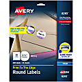 Avery® Print-to-the-Edge Labels With Sure Feed® Technology, 8293, Round, 1-1/2", Pack Of 400 Labels 1 thumbnail image