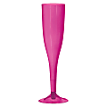 Amscan Plastic Champagne Flutes, 5.5 Oz, Bright Pink, 20 Flutes Per Pack, Case Of 2 Packs