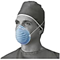 Medline Cone-style Face Mask - Blue - Latex-free, Fluid Resistant, Rounded Edge - 50 / Box