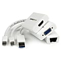 StarTech.com Macbook Air Accessories Kit - MDP to VGA / HDMI and USB 3.0 Gigabit Ethernet Adapter 1 thumbnail image