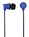 Ativa™ Plastic Earbud Headphones With Braided Cable, Blue, 1258-2