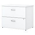 Bush Business Furniture Easy Office 2-Drawer Lateral File Cabinet, White, Standard Delivery