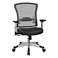 Office Star™ Space Seating Ergonomic Leather High-Back Executive Chair, Silver