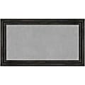 Amanti Art Narrow Magnetic Bulletin Board, Steel/Aluminum, 27" x 15", Rustic Pine Black Wood Frame 1 thumbnail image