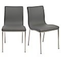 Eurostyle Scott Side Chairs, Gray/Brushed Steel, Set Of 2 Chairs