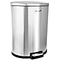 Elama 13-Gallon Half Circle Stainless Steel Step Trash Bin With Slow Close Mechanism, 25-1/2”H x 18-3/4”W x 12-5/8”D, Matte Silver 1 thumbnail image